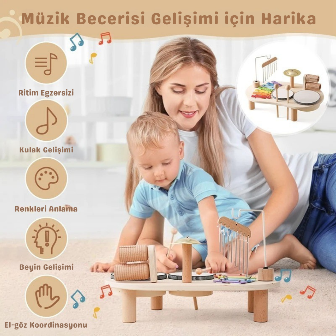Eğlenceli Ahşap Müzik Seti